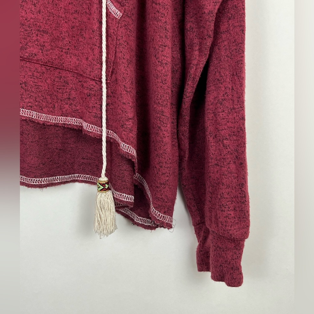Earthbound sweater hoodie drawstrings burgundy Sz M - Picture 4 of 8